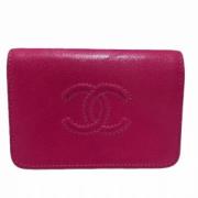 Pre-owned Leather wallets Chanel Vintage , Pink , Dames