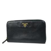 Pre-owned Leather wallets Prada Vintage , Black , Dames