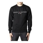 Zwarte Print Sweatshirt Mannen Katoen Fleece Tommy Jeans , Black , Her...