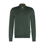 Effen Cardigan Vest State of Art , Green , Heren