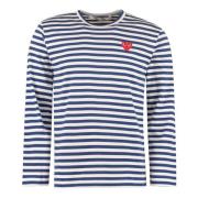 Gestreept katoenen T-shirt met logopatch Comme des Garçons Play , Mult...