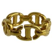 Pre-owned Metal rings Dior Vintage , Yellow , Dames