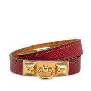 Pre-owned Leather bracelets Hermès Vintage , Red , Dames