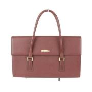 Pre-owned Leather totes Burberry Vintage , Red , Dames