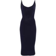 Blauwe Geribbelde Gebreide Jurk Mugler , Blue , Dames