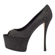 Pre-owned Suede heels Giuseppe Zanotti Pre-owned , Black , Dames