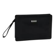 Pre-owned Leather clutches Burberry Vintage , Black , Dames