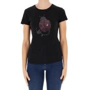 Dieren Strass Zwart T-shirt Liu Jo , Black , Dames