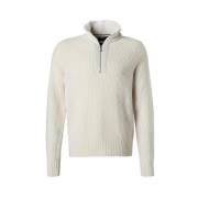 Half Zip wollen trui - Ebrezzo Boss , White , Heren