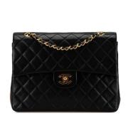 Pre-owned Leather chanel-bags Chanel Vintage , Black , Dames