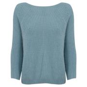 Blauwe Mohair Trui met Raglan Mouwen Max Mara Weekend , Blue , Dames