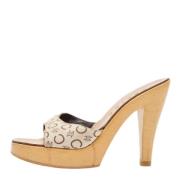 Pre-owned Canvas sandals Celine Vintage , Beige , Dames