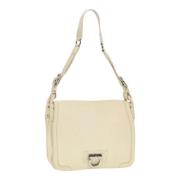 Pre-owned Leather shoulder-bags Salvatore Ferragamo Pre-owned , Beige ...