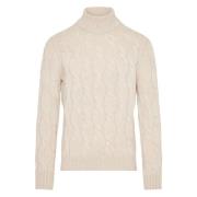 Luxe Cashmere Rollneck Sweater Gran Sasso , Beige , Heren