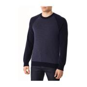 Blauwe Crewneck Textuur Trui - Dairon Boss , Blue , Heren