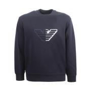 Blauwe Sweater met Adelaar Logo Emporio Armani , Blue , Heren