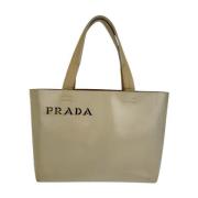 Pre-owned Leather totes Prada Vintage , Beige , Dames