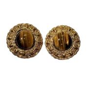 Pre-owned Metal earrings Chanel Vintage , Yellow , Dames