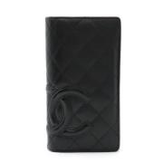 Pre-owned Leather wallets Chanel Vintage , Black , Dames