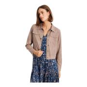 Stijlvolle Jas Blazer in Bark IN Front , Brown , Dames