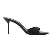 Zwarte leren stiletto muiltjes Paris Texas , Black , Dames