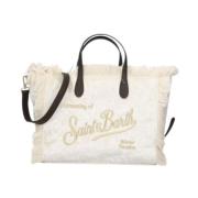 Stijlvolle Leren Tas MC2 Saint Barth , White , Dames