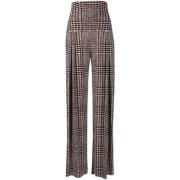 Bruine Houndstooth Geplooide Broek Norma Kamali , Brown , Dames