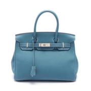 Pre-owned Leather handbags Hermès Vintage , Blue , Dames