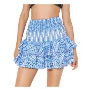 Witte Geborduurde Minirok Charo Ruiz Ibiza , Blue , Dames