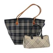 Pre-owned Canvas handbags Burberry Vintage , Blue , Dames