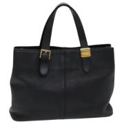 Pre-owned Leather shoulder-bags Burberry Vintage , Black , Dames