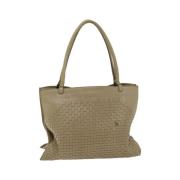 Pre-owned Leather totes Bottega Veneta Vintage , Beige , Dames