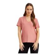 Roze V-hals blouse casual stijl Fay , Pink , Dames