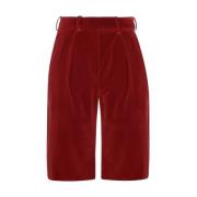 Bordeaux Katoenen Shorts Hoge Taille Alexandre Vauthier , Red , Dames