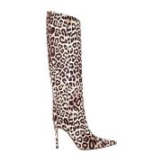 Luipaardprint Leren Laarzen Alexandre Vauthier , Brown , Dames