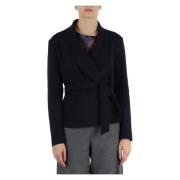 Cardigan van zuivere wol met sjaalkraag NIU , Blue , Dames