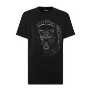 Zwarte Carbon Tiger T-shirt Plein Sport , Black , Heren