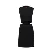 Zwarte Mao Kraag Jurk met Voorsplit Gauge81 , Black , Dames