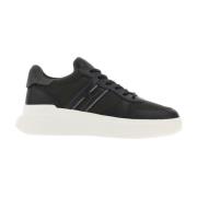 Zwarte Leren Sneakers H580 Stijl Hogan , Black , Heren