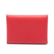 Pre-owned Leather wallets Hermès Vintage , Red , Dames