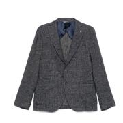 Geruit Patroon Navy Blauw Jas Manuel Ritz , Gray , Heren