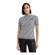 Logo High Neck T-shirt Coperni , Black , Dames