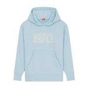 Blauwe hoodie met tijgerlogo Kenzo , Blue , Dames