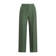 Linnen broek met wijde pijpen Ralph Lauren , Green , Dames