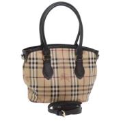 Pre-owned Canvas shoulder-bags Burberry Vintage , Beige , Dames