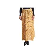 Gele Bloemen Geplooide Midi Rok Libertine-Libertine , Yellow , Dames