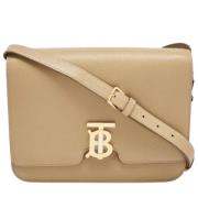 Pre-owned Leather shoulder-bags Burberry Vintage , Beige , Dames