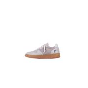 Witte Leren Sneakers Logo Rubberen Zool D.a.t.e. , White , Heren