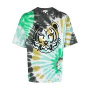 Kleurrijke Tijgerprint T-shirt Kenzo , Green , Unisex