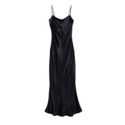 Zwarte Maxi Jurk met Open Rug Aeron , Black , Dames